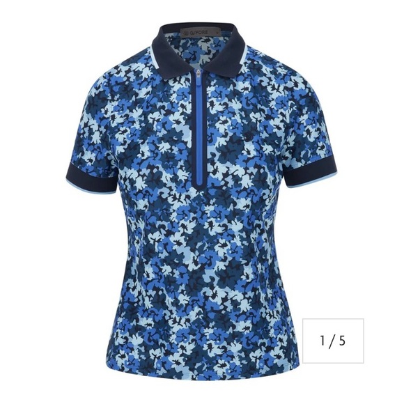 G/FORE Tops - G/FORE Blue and Black Camouflage Polo Shirt